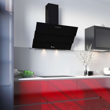 Hota Decorativa Tornado Megas 1200 (90) LED, clasa A, 1 motor Turbo, latime 90 cm, 4 viteze, absorbtie 1200 m3/ora, filtru anti-grasimi aluminiu 5 straturi, Negru - Img 3