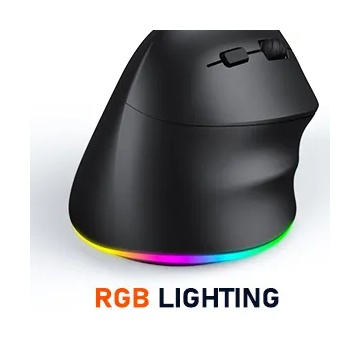 Mouse ergonomic wireless pentru dreptaci Meetion BTM010R, 2400 dpi, Negru - Img 6