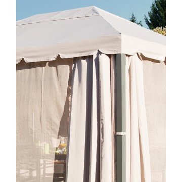 Pavilion gradina, aluminiu/poliester, 400 x 300 cm, H 282 cm, bej - Img 18