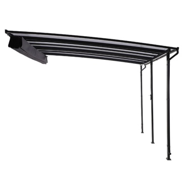 Pergola gradina, pentru perete, aluminiu/otel, 400 x 350 cm, H 270 cm, gri