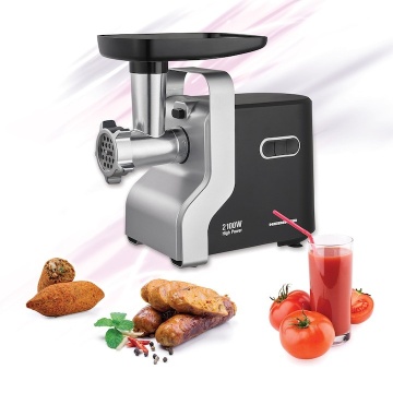 (Resigilat) Masina de tocat carne Heinner MG-2100BKSL, 2100 W, Accesoriu rosii, Cutit Inox, Negru/Argintiu - Img 3