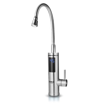 Robinet electric Samus Flex Style 2, 3300 W, incalzire instantanee, afisaj temperatura, pipa flexibila inox, protectie ELCB, IPX4