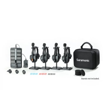 Solutie intercom completa Saramonic WiTalk9 WT4S8xbat, 4 pers, Full-Duplex, 1.9GHz, single-ear