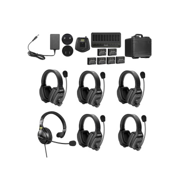 Solutie intercom stereo comp Saramonic WiTalk WT6D6xbat, 6 pers, Full-Duplex 1.9GHz, dual-ear