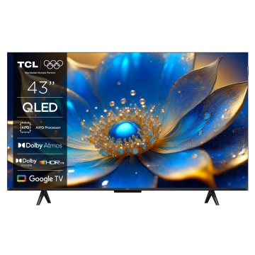 Televizor QLED Smart TCL 43P71K, 109 cm, Ultra HD 4K, Google TV, Clasa E, Negru