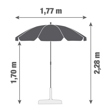 Umbrela plaja, otel/poliester, Ø 177 cm, H 228 cm, albastru - Img 3