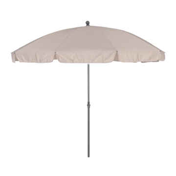 Umbrela plaja, otel/poliester, Ø 237 cm, H 265 cm, bej