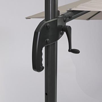 Umbrela terasa, aluminiu/otel/poliester, Ø 290 cm, H 251 cm, crem - Img 8