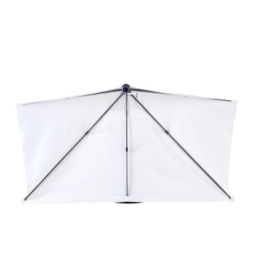 Umbrela terasa, de perete, aluminiu/poliester, 262 x 135 cm, H 240 cm, alb - Img 6