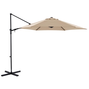 Umbrela terasa, otel/poliester, 290 x 290 cm, H 235 cm, taupe