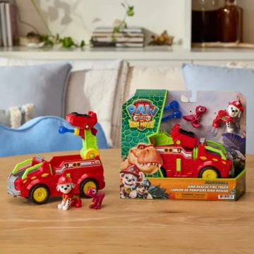 Vehicul de salvare cu figurina, Paw Patrol, Dino Rescue Fire Truck, Marshall - Img 2