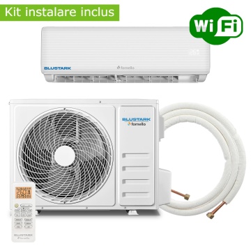 Aer conditionat Fornello BluStark, Wi-Fi, 12000 BTU, clasa energetica A++, cu kit de instalare inclus
