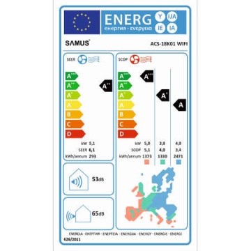 Aparat Aer Conditionat Samus ACS-18K01 WIFI 18000 BTU R32 Inverter Timer Functie ECO Autocuratare Clasa A++/A+++ Alb - Img 6