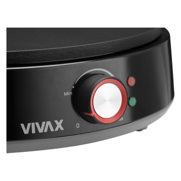 Aparat de clatite Vivax PM-1200TB, 1200 W, Incalzire rapida, Termostat , Diametru 30 cm, Negru - Img 5