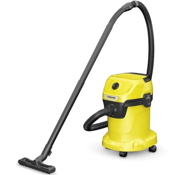 Aspirator umed-uscat Karcher WD 3 V-17/4/20, 1000 W, recipient 17 l, furtun 2 m, functie de suflare, filtru cartus, sac de filtrare, Galben/Negru - Img 2