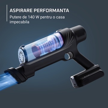 Aspirator vertical fara fir Rowenta X-Pert 7.60 RH6A73WO, 140W, autonomie 45 minute, filtrare 99%, recipient praf 0.44 L, perie cu LED, statie de incarcare cu suport accesorii, rosu & negru - Img 6