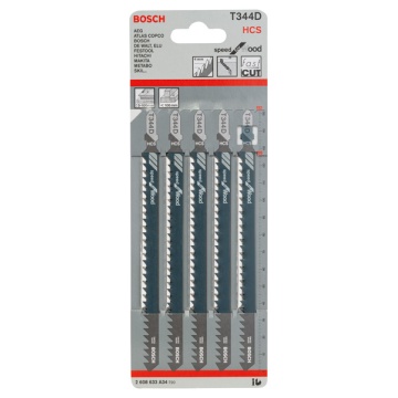 Bosch Set 5 Panze fierastrau vertical Precision for Wood, T 344D, 152mm - Img 1