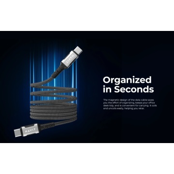 Cablu de încărcare magnetic HAVIT CB6297 USB-C, Negru - Img 9