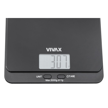 Cantar de bucatarie Vivax KS-502B, Ecran digital, 5 Kg, Sticla, Negru - Img 4