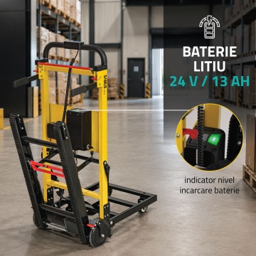 Carucior electric pentru transport pe scari Samus SMET301, 159 kg, Motor 120 W, Senile cauciuc, Acumulator litiu 24 V 13 Ah - Img 18