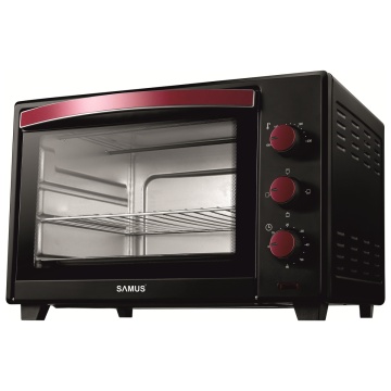 Cuptor electric Samus CS-35B2, 35 L, 1600 W, 4 rezistente inox, Timer 60 min, Negru/Grena