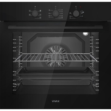 Cuptor incorporabil VIVAX BO-806BFTM G, Electric, Clasa A, Capacitate 80 l, 5 programe + Lumina, Grill, Convectie, Temperatura ajustabila 40–240°C, 2500W, Timer, Ghidaje cromate detasabile, Usa dubla din sticla, Ventilatie tangentiala de racire, Negru - Img 2
