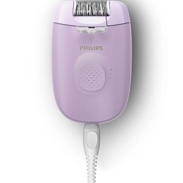 Epilator Philips Seria 4000 BRE257/00, 2 setari de viteza, cap de epilare lavabil, 4 accesorii pentru corp si zona inghinala, lumina LED, Lila - Img 2