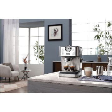 Espressor manual De'Longhi Classic EM450.M, 2 tipuri de bauturi, sistem manual de spumare, 1.7l, 1325W, 15 bar, argintiu - Img 10
