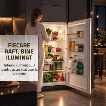 Frigider incorporabil cu 2 usi Samus SDBI299IE, 205 L, Motor Inverter, Clasa E, Accesorii de montaj incluse, Alb - Img 11