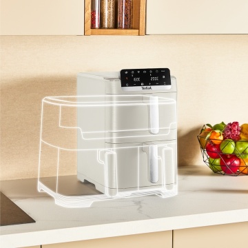 Friteuza dubla cu aer cald Tefal Easy Fry Crispy Stack EY752AE0, 2700 W, 10 L - Air fryer cu 7 programe automate, 2 compartimente, temperatura ajustab - Img 2