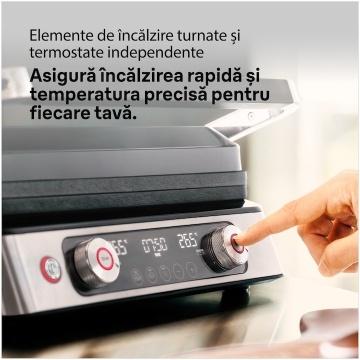 Gratar electric Braun MultiGrill 9 Pro CG9140, 2200 W, 3 moduri de gatire, 2 zone de gatit cu termostate electronice independente, 3 programe automate, 1 set plăci detasabile, deschidere 180°, functie Sear, tava scurgere detasabila, argintiu - Img 6