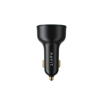 Incarcator auto cu Display Digital HAVIT CC100W, 1 USB-A, 1 USB-C, 100W, Negru - Img 3