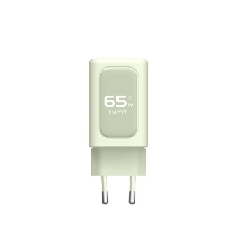 Incarcator priza HAVIT UC260 EU, 1 USB-A, 2 USB-C, 65W, Verde - Img 2