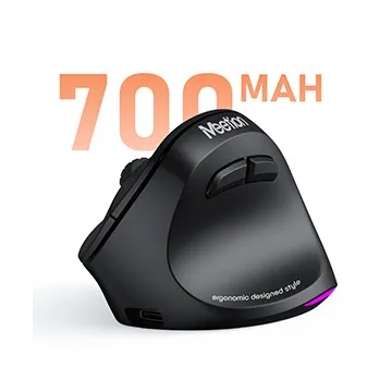 Mouse ergonomic wireless pentru dreptaci Meetion BTM010R, 2400 dpi, Negru - Img 7