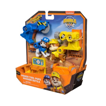 PAW Patrol Rubble & Wheeler, Set 2 Figurine Power Tool Pups, Multicolor, 3 ani+ - Img 2