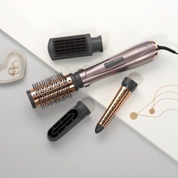 Perie cu aer cald Babyliss Air Style AS136E, 1000 W, invelis ceramic, 2 trepte de temperatura, 4 accesorii, gri - Img 8