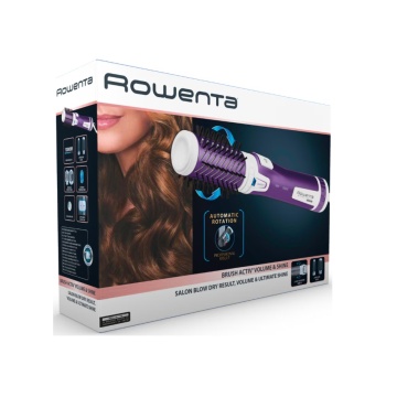 Perie rotativa Rowenta Brush Activ' Volume&Shine 2 CF9530F0, 1000W, 2 trepte de temperatura si viteza, ionizare, 2 perii, invelis ceramic, Mov - Img 6