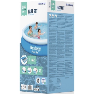 Piscina Bestway Fast Set, Pompa filtrare, 3.66m x 76 cm, 5377 litri - Img 3