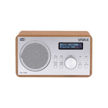 Radio cu ceas Vivax DW-2 DAB, 5W, FM, DAB+, Bluetooth, afisaj LED, 30 posturi presetate, carcasa lemn, maro - Img 1