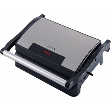 Sandwich maker, grill electric Tesla GR100BX, 700WPlaci neaderente tip grill 23x14.5 cm, Negru/ Inox - Img 1