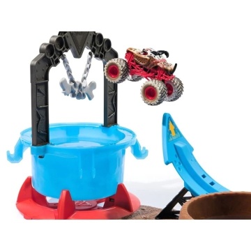 Set de joacă Monster Jam 1:64 Mud Blasters Dunk Tank, multicolor, 61x35x51cm - Img 8