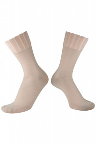 Set Overall 4 perechi de sosete Medical cu Lycra, pentru diabetici, barbati - Bej - Img 3