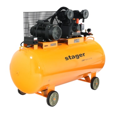 Stager Air 60C370 compresor aer, 370L, 10bar, 600L/min, trifazat, angrenare curea - Img 1