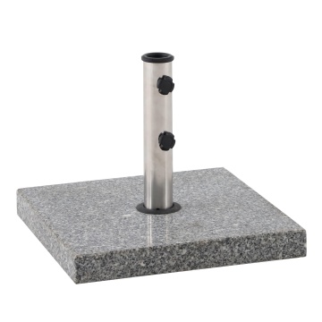 Suport umbrela terasa, granit/otel, 45 x 45 cm, H 36 cm, 30 kg, gri
