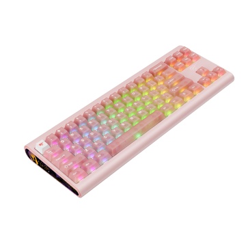 Tastatura mecanica gaming HAVIT KB896L x VKS, USB-C, 350mA, Cablu 1.2m, 5V, Iluminare RGB, 360 x 132 x 40 mm , Roz - Img 1