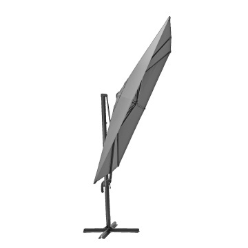 Umbrela terasa, aliminiu/otel/poliester, 286 x 286 cm, H 264 cm, gri - Img 4
