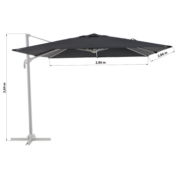 Umbrela terasa, aluminiu/otel/poliester, 286 x 286 cm, H 264 cm, gri antracit - Img 7