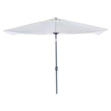 Umbrela terasa, de perete, aluminiu/poliester, 262 x 135 cm, H 240 cm, alb