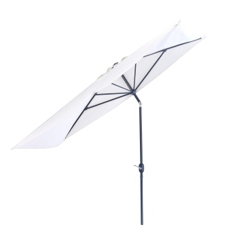 Umbrela terasa, de perete, aluminiu/poliester, 262 x 135 cm, H 240 cm, alb - Img 3