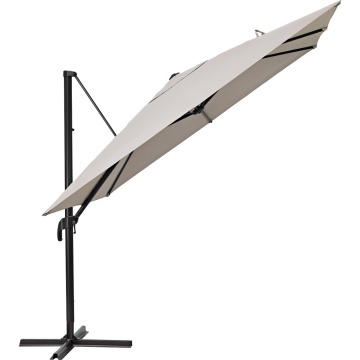 Umbrela terasa, otel/poliester, 286 x 286 cm, H 264 cm, taupe
